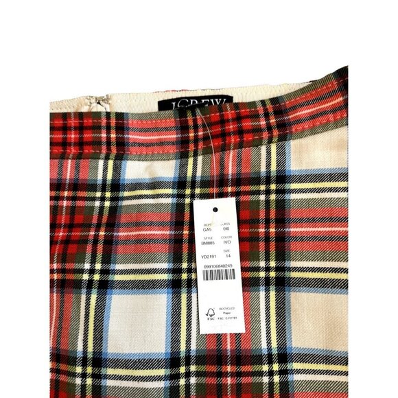 J. Crew Red Plaid A-Line Skirt - Picture 11 of 12